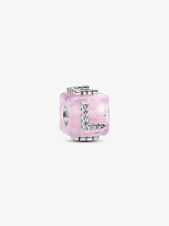 Pandora Jewelry - Pandora Pink Murano Glass Love Cube Charm